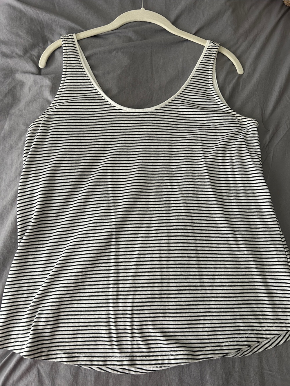 Old Navy Black and White Striped Tank Top